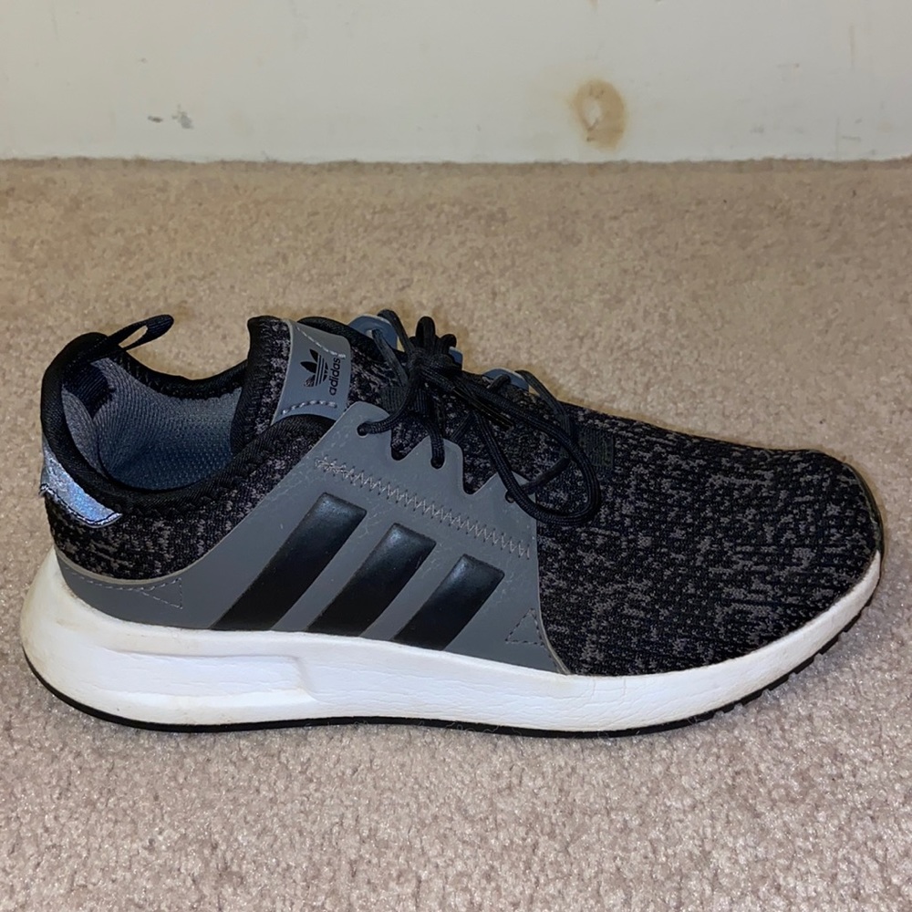 Kid’s Adidas Black and Grey X_PLR Shoe. Size 5.